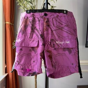 Mossy Oak Purple Camo Cargo Shorts XL